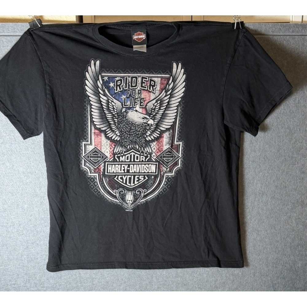 Bikercore Motorcycle  Rare Harley Davidson T-shirts XL  Eagle & Rider for‎ Life